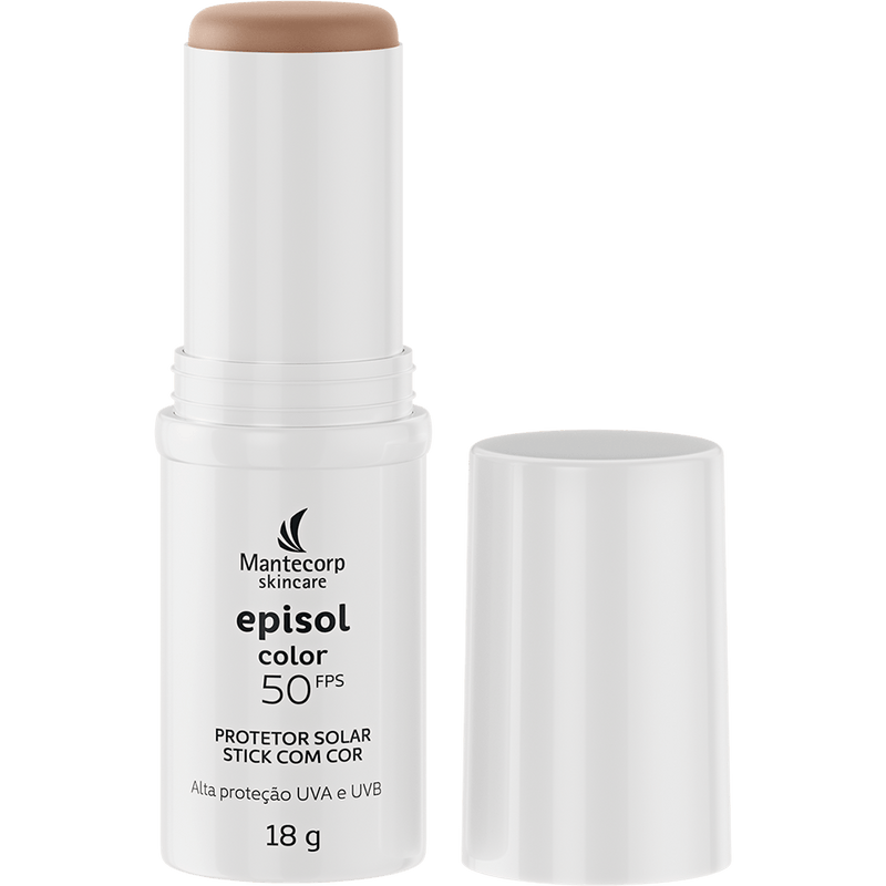 Protetor Solar Episol Facial FPS 50 Cores Stick Médio 18g
