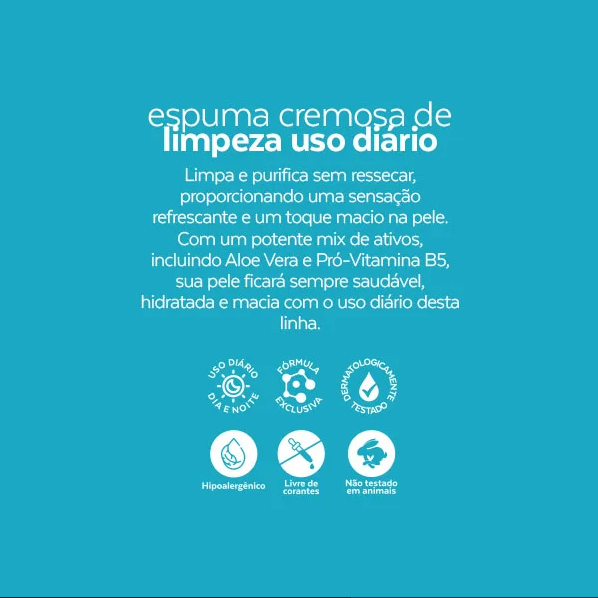 Espuma Cremosa de Limpeza Uso Diário