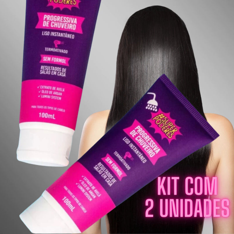 Kit com 2 Progressiva De Chuveiro Liso Instantâneo Super Poderes 100ML