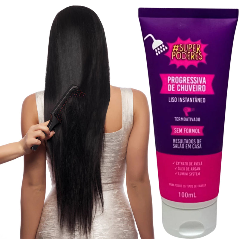 Kit com 2 Progressiva De Chuveiro Liso Instantâneo Super Poderes 100ML